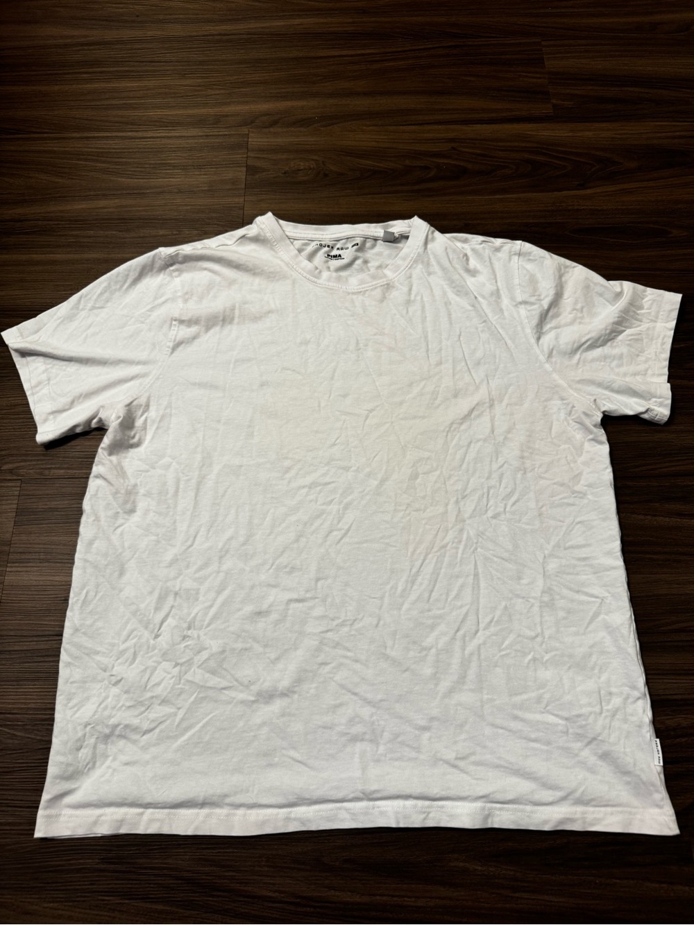 Projek Raw Men's White Pima Cotton Crewneck T-Shirt